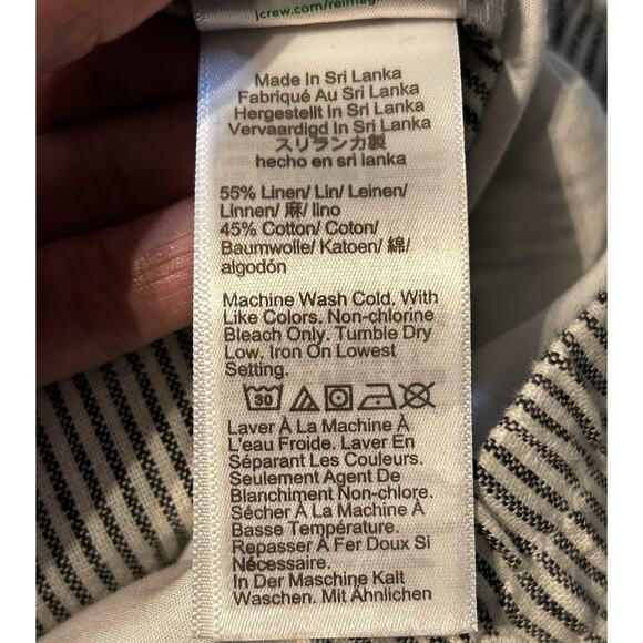 NWT J. Crew Re-Imagined Striped Linen Blend Drawstring Cropped Pants Size 10 - Picture 5 of 5